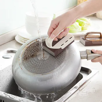 Elmas Kum Sihirli Sünger Temizleme Fırçası Değiştirilebilir Güçlü Çanak Kase Pan Pot Yıkama saplı fırça Mutfak Banyo Temizleyici